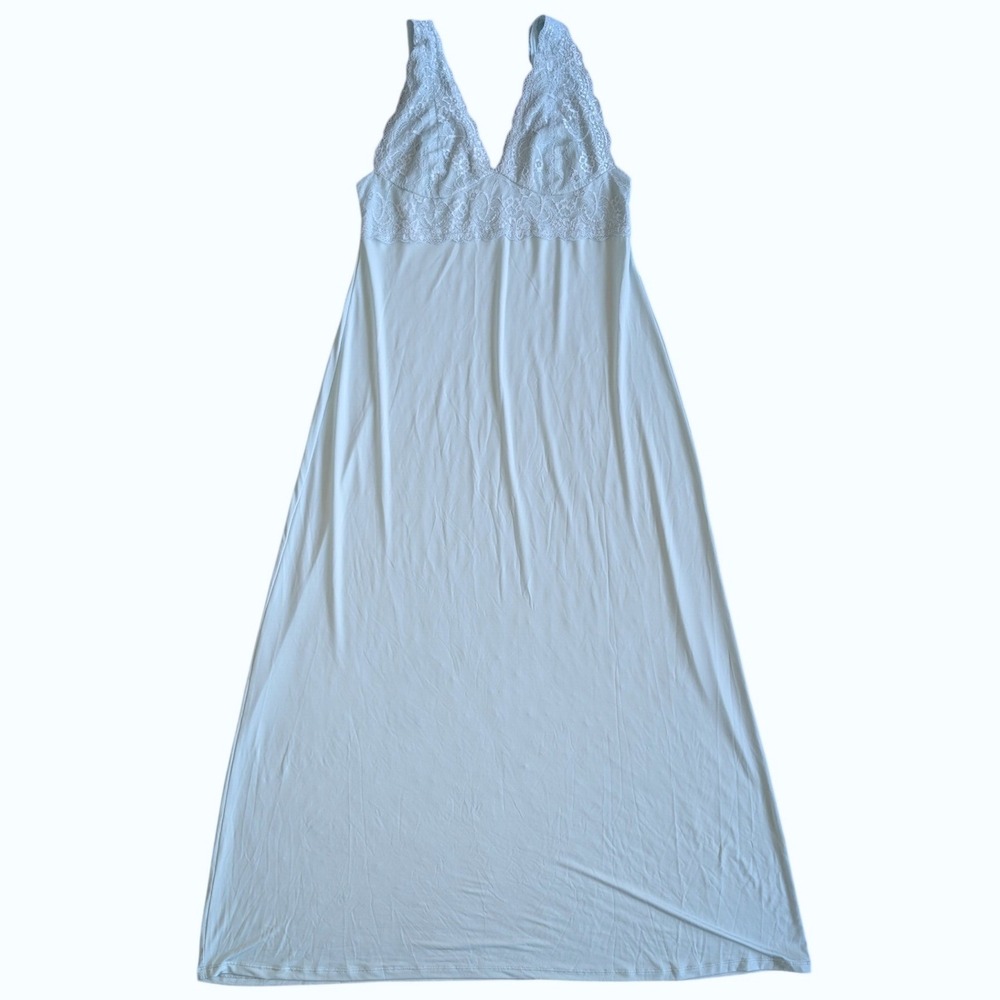Vintage‎ Venus medium Blue Maxi Slip Dress Lingerie Sleepwear
